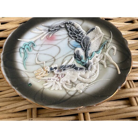 Vintage 40's Japan Dragonware Miniature Teacup and Saucer - Picture 6 of 11